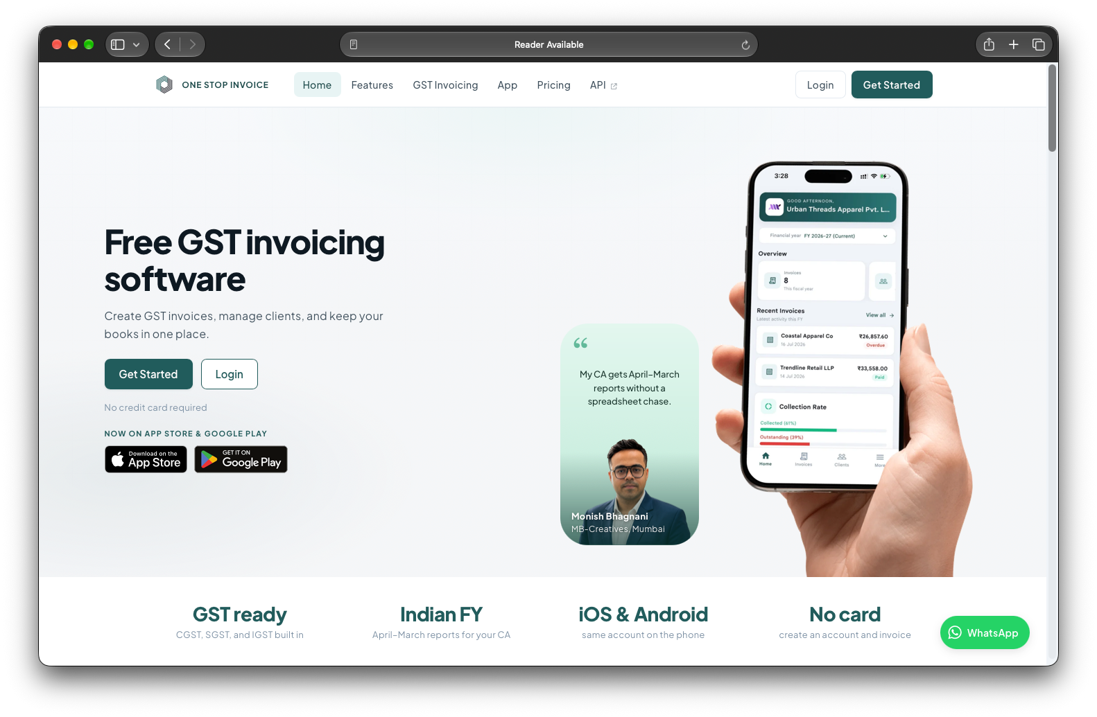 One Stop Invoice, GST invoicing software for Indian businesses